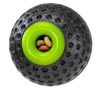 FERPLAST-Balle à mâcher pour chien coloris noir et vert distributeur de croquettes ou friandises Ferplast - Taille L diamètre 8 cm