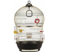 Ferplast Cage à Oiseaux Bali Cage pour Oiseaux, Canaris, Pinsons, Perruches Ondulées, Inséparables, en Métal, Accessoires Inclus Mangeoires rotatives Perchoirs, 43,5 x 43,5 x h 68,5 cm.
