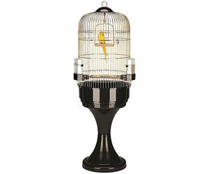 Ferplast Cage à Oiseaux MAX 6 Cage pour Oiseaux, Perroquets, Cacatoès, en Métal, Accessoires inclus Mangeoires rotatives Perchoirs, Roues, 53 x 53 x h 165 cm.