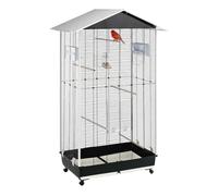 Ferplast Cage à Oiseaux SONIA LARGE Grande Cage pour Oiseaux, Perruches, Perroquets, Toui, Calopsittes, en Métal, Accessoires inclus Mangeoires rotatives Perchoirs, 72 x 44 x h 75,5 cm.