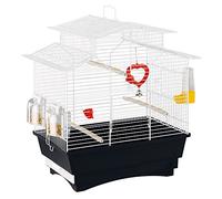 Ferplast Cage à Oiseaux Pagoda, Cage pour Canaris, Perruches Ondulées, Accessoires Inclus, 47 x 29,5 x h 50 cm
