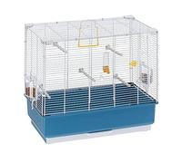 Ferplast Cage à Oiseaux Piano 4 Grande Cage pour Canaris, Pinsons, Perruches Ondulées, Inséparables, Accessoires Inclus, 59 x 33 x h 55 cm, Blanc
