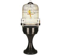 Ferplast Cage à Oiseaux Max 6 Cage pour Oiseaux, Perroquets, Cacatoès, en Métal, Accessoires Inclus Mangeoires rotatives Perchoirs, Roues, 53 x 53 x h 165 cm