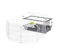 FERPLAST-Cage avec enclos pour lapin et cochon d'inde coloris noir et blanc Ferplast Parkhome - 95 x 177,5 x 56 cm
