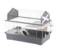 Ferplast Cage Barn 100 pour Lapins et Petits Animaux, 2 étages, Toit Ouvrant, Accessoires et Adhésifs Inclus