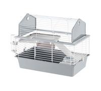 Ferplast Cage Barn 80 pour Lapins et Petits Animaux, 2 étages, Toit Ouvrant, Accessoires et Adhésifs Inclus