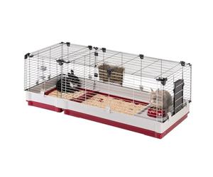 FERPLAST - Cage Cochon d'Inde - Cage Lapin - Maison Lapin - Clapier Lapin - accessoires inclus - Ouvrant et modulable 142 x 60 x h 50 CM - Krolik 140