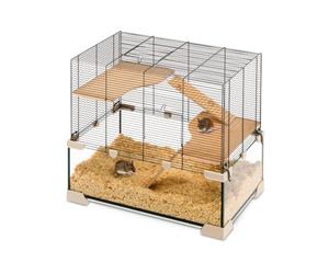 Ferplast Cage for Hamsters and Mice Karat 60 Small Rodents, Two Floors with Accessories, in Glass and Metal