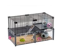 FERPLAST - Cage Hamster - Cage Souris - Cage Hamster Grande - Grillage Métallique - avec Accessoires - Modulaire - Multipla Hamster, 72,5 x 37,5 xh 42 CM
