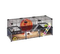 FERPLAST - Cage Hamster - Cage Souris - Cage Hamster Grande - Grillage Métallique - avec Accessoires - Modulaire - Multipla Hamster, 107,5 x 37,5 xh 42 CM