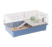 Ferplast Cage Hamster Cage Souris, Hamster, Base en Plastique et Structure en Fer Recyclés, Entretien Facile, Accessoires Inclus, 69,5 x 46 x h 41 cm, Bleu