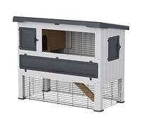 Ferplast Cage Lapin Grand Lodge 140, Clapier Lapin Extérieur 2 Étages, Lapins, Cobayes, Enclos Lapin, Animaux Domestiques, avec Maisonnette et Abreuvoir, 134 x 73 x h 110 cm, en Plastique