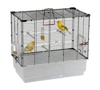 Ferplast Cage à oiseaux Piano 4 – 59×33×55 cm, accessoires inclus, pour canaris et perruches – Noir