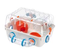 Ferplast Cage pour Hamsters Combi 1, Habitat pour Petits rongeurs, Plastique Robuste, Toit avec Grille Qui s'ouvre, Tubes et Accessoires Inclus, 40,5 x 29,5 x h 22,5 cm Blanche