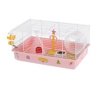 Ferplast Cage pour Hamsters CRICETI 9 Princess, Cage en Métal et Plastique Peint, Autocollants et Accessoires Inclus, 46 x 29,5 x h 23 cm.