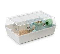 Ferplast Cage pour Hamsters et Souris, Habitat modulaire avec Roue, nid, biberon et étagère, Couvercle Transparent, 71 x 46 x 31 cm