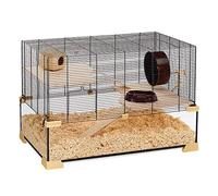 Ferplast Cage pour Hamsters et Souris Karat 80 Petits Rongeurs, Deux étages avec Accessoires, en Verre et Métal