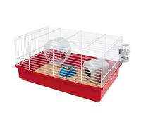 Ferplast Cage pour Hamsters Petits Animaux CRICETI 9, en Plastique, Accessoires Inclus, 46 x 29.5 x h 23 cm, Rouge