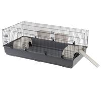 FERPLAST-Cage pour lapin avec rampe extérieure coloris gris - 140 x 71 x 51 cm