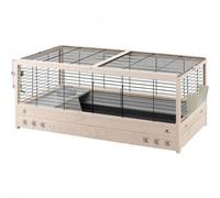 FERPLAST-Cage pour lapin en bois coloris blanc Arena 120 - 125 x 64,5 x 51 cm