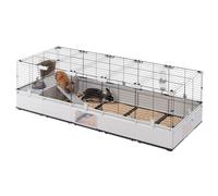 Ferplast Cage pour Lapins, Cage pour cochons d'Inde, cobayes, Modular 4, Extensible, Grande Cage à Lapin, Accessoires Inclus, Facile à Nettoyer, 179 x 72 x h 56 cm