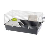 FERPLAST Cage Rongeur LAPIN 100 pour Lapins, Cochons d'Inde, Cochons d'Inde, en Métal, Accessoires inclus : Mangeoire, Abreuvoir, Maison, Gamelle. 95x57xh46cm