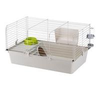 Ferplast Cavie 80 Cage Spacieuse, Système de Fermeture Sécurité, Accessoires Inclus, en Métal Vernis Gris et Plastique pour Cochons d'inde, 77 x 48 x 42 cm