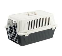 Ferplast Caisse de Transport Chat, Cage de Transport pour Chiens Petits et Chats jusqu'à 8 Kg, Porte en Fer Plastifié, Fentes d'aération, 37 x 58 x h 32 cm, Boite Panier Transport ATLAS 20 EL, Noir