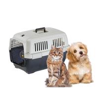 Ferplast Caisse de Transport Chat Clipper 2, IATA, Cage de Transport pour Petits Chiens et Chats Max 8 Kg, Boite Transport, Voyage Animaux Voiture Avion Train, 57 x 37 x h 36 cm, Porte en Acier