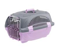 Ferplast Caisse de Transport Chat Rider, Cage de Transport Chiens Petits et Chats jusqu'à 7 kg, Porte Transparente Antichoc, Fentes d'aération, Boite Panier Transport, 34 x 50,7 x h 30 cm, Rose