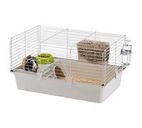 Ferplast Cavie 80 Cage Spacieuse, Système de Fermeture Sécurité, Accessoires Inclus, en Métal Vernis Gris et Plastique pour Cochons d'inde, 77 x 48 x 42 cm