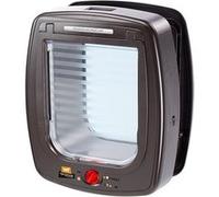 Ferplast Chatière avec Micropuce SWING MICROCHIP LARGE Porte pour Grands chats et petits Chiens, Entrée et sortie contrôlables à 4 voies, Collier avec puce électronique inclus Marron Marron G