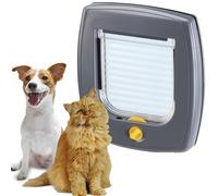 Ferplast Chatiere, Porte pour Chats et Petits Chiens, Installation Universelle, Entrée et Sortie Contrôlables à 4 Voies, Tunnel Partiel, Swing 3 Chatiere pour Chat Chien, Gris