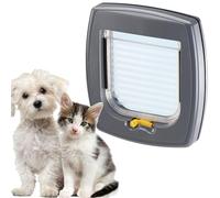 Ferplast Chatiere, Porte pour Chats et Petits Chiens, Installation Universelle, Entrée et Sortie Contrôlables à 2 Voies, Tunnel Partiel, Swing 1 Chatiere pour Chat Chien, Gris