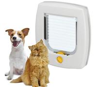 Ferplast Chatiere pour Chat Chien, Porte Chats et Chiens, Installation Universelle, Entrée et Sortie Contrôlables à 4 Voies, Tunnel Partiel, Swing 3, Blanc
