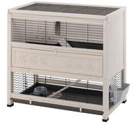 FERPLAST Clapier en bois de pin nordique 108 x 59 x H 102,5 cm - COTTAGE