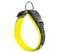 Ferplast Collier Chien Sport Dog, Collier pour Chien de Taille Grande, Rembourrage Doux, Coutures réfléchissantes, Étiquette pour Le nom de l'animal, Reglable, Taille: 2,5 cm (55-65 cm), Jaune