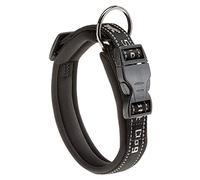 Ferplast Collier Chien Sport Dog, Collier pour Chien de Taille Grande, Rembourrage Doux, Coutures réfléchissantes, Étiquette pour Le nom de l'animal, Reglable, Taille: 2,5 cm (35-45 cm), Gris