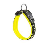 Ferplast Collier Chien Sport Dog, Collier pour Chien de Taille Grande, Rembourrage Doux, Coutures réfléchissantes, Étiquette pour Le nom de l'animal, Reglable, Taille: 2,5 cm (35-45 cm), Jaune