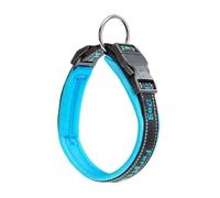 Ferplast Collier Chien Sport Dog, Collier pour Chien de Taille Grande, Rembourrage Doux, Coutures réfléchissantes, Étiquette pour Le nom de l'animal, Reglable, Taille: 2,5 cm (35-45 cm), Bleu