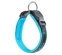 Ferplast Collier Chien Sport Dog, Collier pour Chien de Taille Grande, Rembourrage Doux, Coutures réfléchissantes, Étiquette pour Le nom de l'animal, Reglable, Taille: 2,5 cm (55-65 cm), Bleu