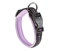 Ferplast Collier Chien Sport Dog, Collier pour Chien de Taille Moyenne, Rembourrage Doux, Coutures réfléchissantes, Étiquette pour Le nom de l'animal, Reglable, Taille: 2 cm (33-43 cm), Violette