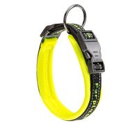 Ferplast Collier Chien Sport Dog, Collier pour Chien de Taille Moyenne, Rembourrage Doux, Coutures réfléchissantes, Étiquette pour Le nom de l'animal, Reglable, Taille: 2 cm (33-43 cm), Jaune