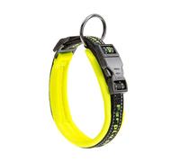 Ferplast Collier Chien Sport Dog, Collier pour Chien de Taille Petite, Rembourrage Doux, Coutures réfléchissantes, Étiquette pour Le nom de l'animal, Reglable, Taille: 1,5 cm (25-35 cm), Jaune