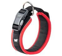 Ferplast Collier pour Chien Genius C25/55, réfléchissant, Respirant, réglable, Fermeture magnétique à dégagement Rapide, Collier pour Chiens de Grande Taille, Rembourrage Doux, Rouge