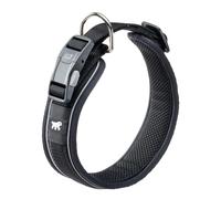 Ferplast Collier pour Chien Genius C25/65, réfléchissant, Respirant, réglable, Fermeture magnétique à dégagement Rapide, Collier pour Chiens de Grande Taille, Rembourrage Doux, Noir