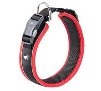 Ferplast Collier pour Chien Genius C25/65, réfléchissant, Respirant, réglable, Fermeture magnétique à dégagement Rapide, Collier pour Chiens de Grande Taille, Rembourrage Doux, Rouge