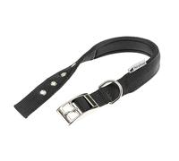 Ferplast Collier pour Chien Taille M/L en Nylon rembourré, Boucle réglable en métal, Tour de Cou 41-49 cm, Noir