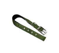 Ferplast Collier pour Chien Taille M/L en Nylon rembourré, Boucle réglable en métal, Tour de Cou 41-49 cm, Vert foncé