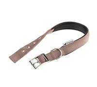 Ferplast Collier pour Chien Taille M/L en Nylon rembourré, Boucle réglable en métal, Tour de Cou 41-49 cm, Marron